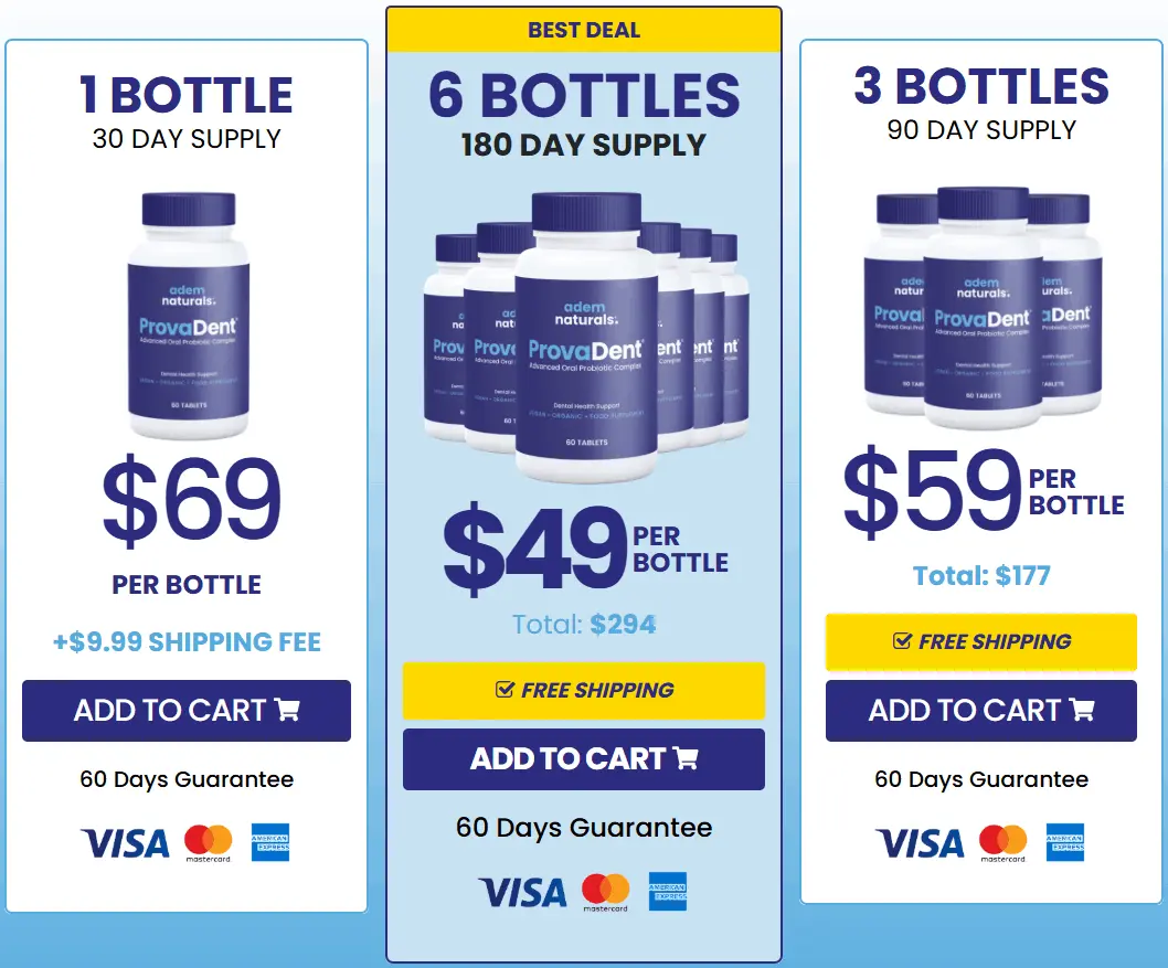 ProvaDent supplement pricing and discount offer